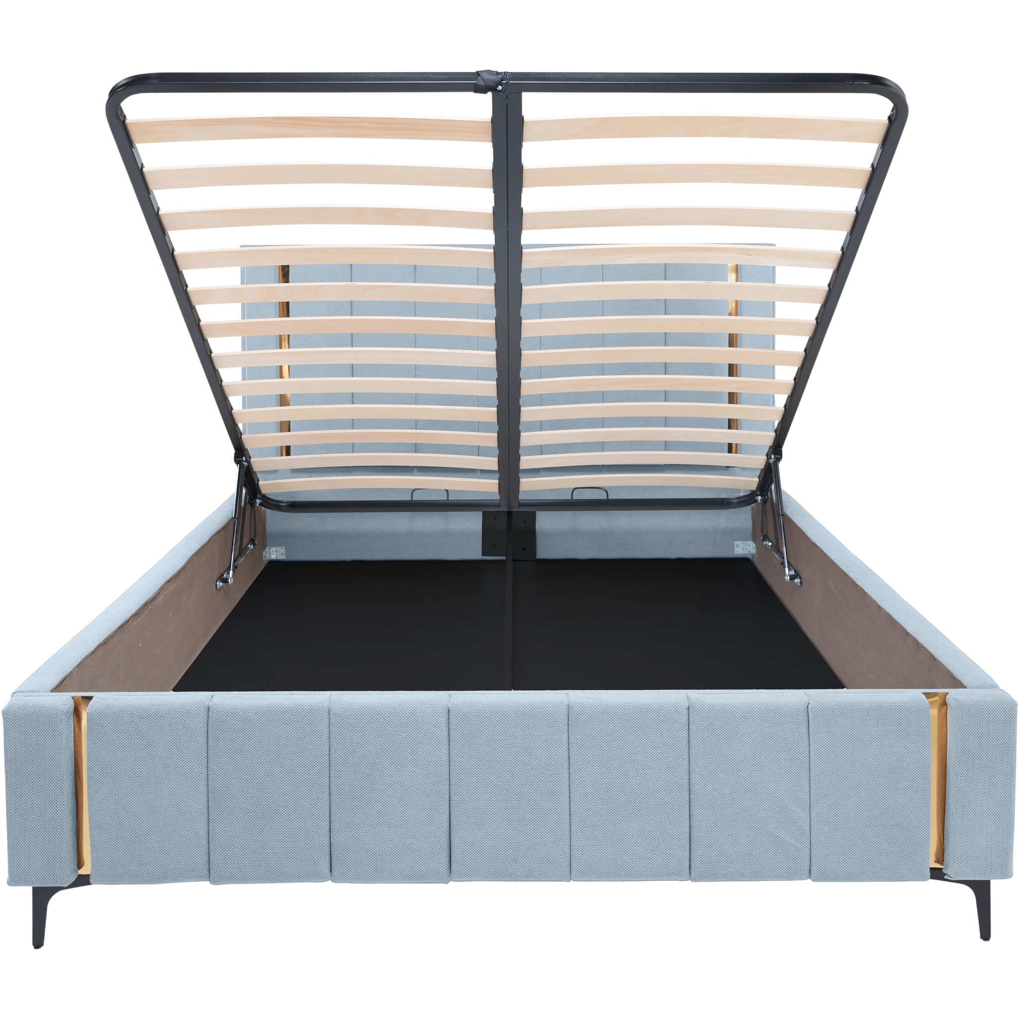 Pachet pat leon gri albastrui cu saltea inclusa Melissa 180x200 cm [3]