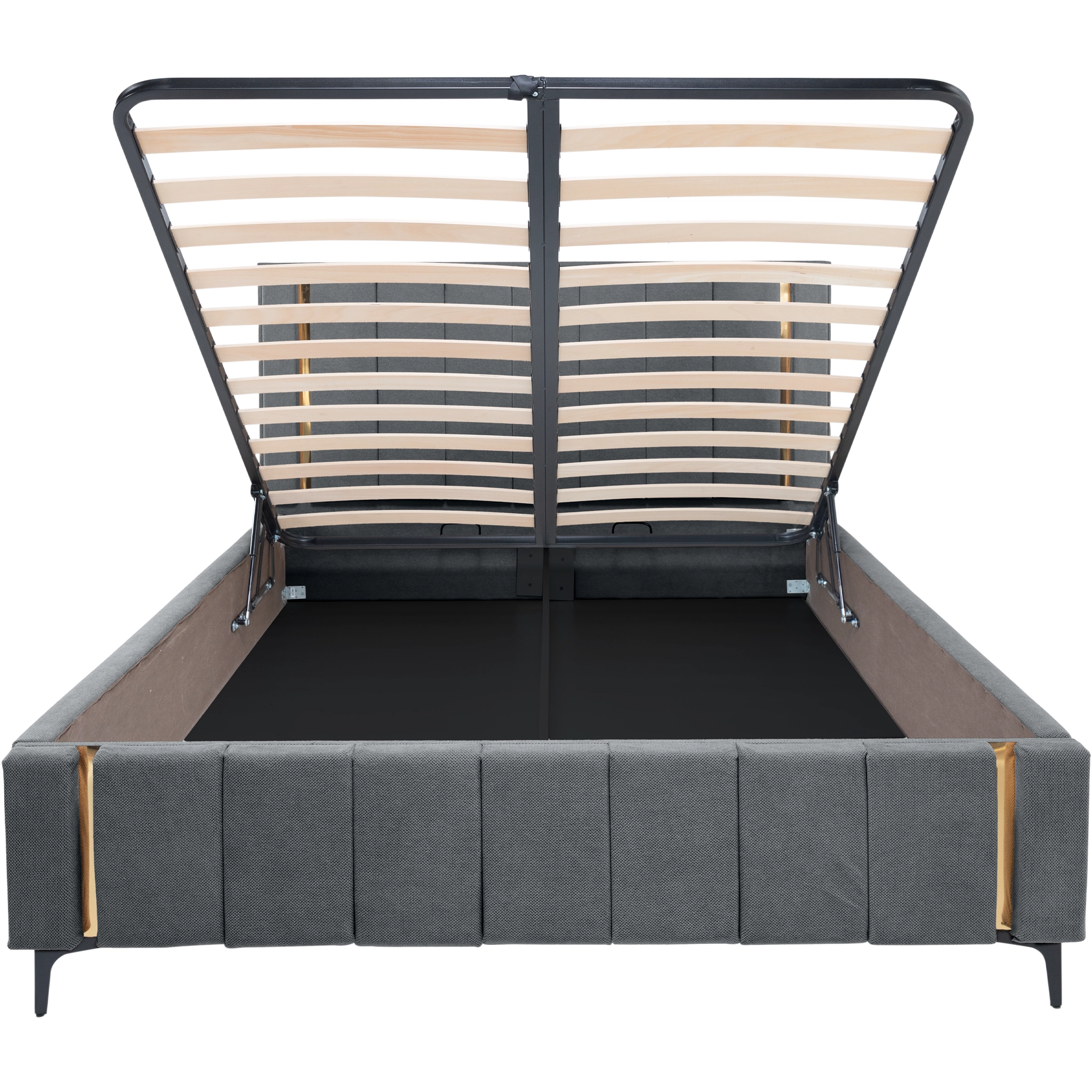 Pachet pat leon gri inchis cu saltea inclusa Melissa 160x200 cm [3]