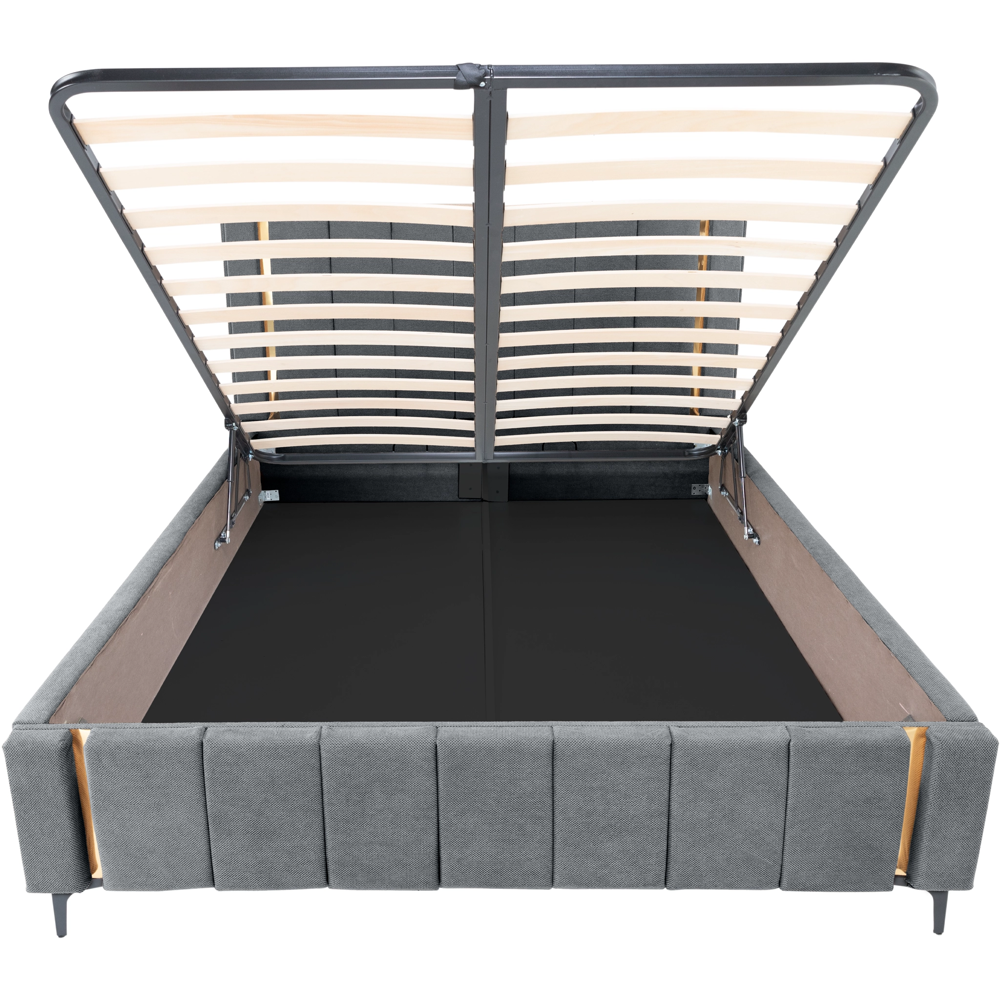 Pachet pat leon gri inchis cu saltea inclusa Melissa 180x200 cm [10]
