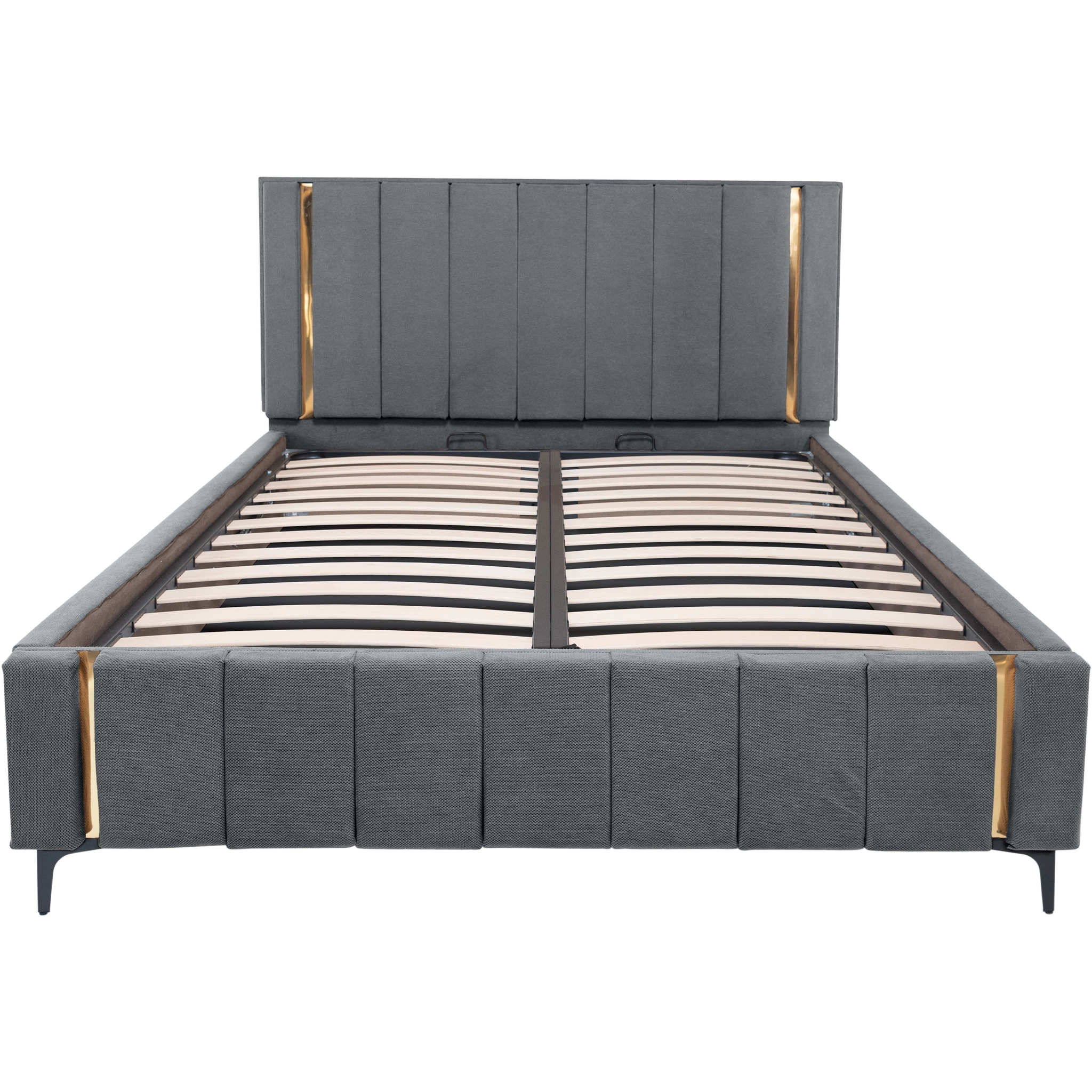 Pachet pat leon gri inchis cu saltea inclusa Melissa 180x200 cm [2]