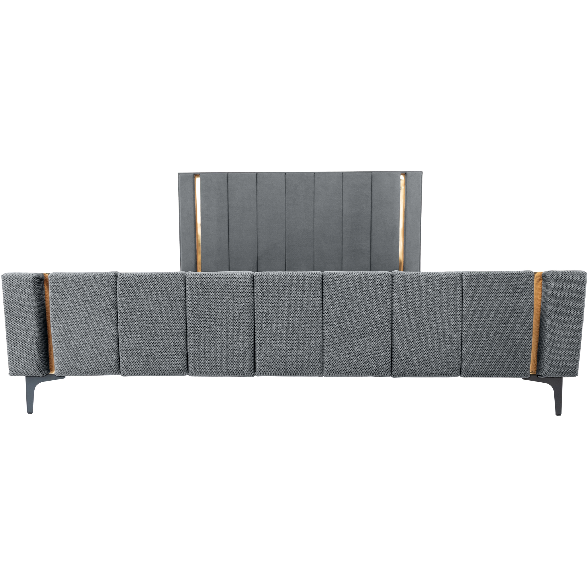 Pachet pat leon gri inchis cu saltea inclusa Melissa 180x200 cm [11]