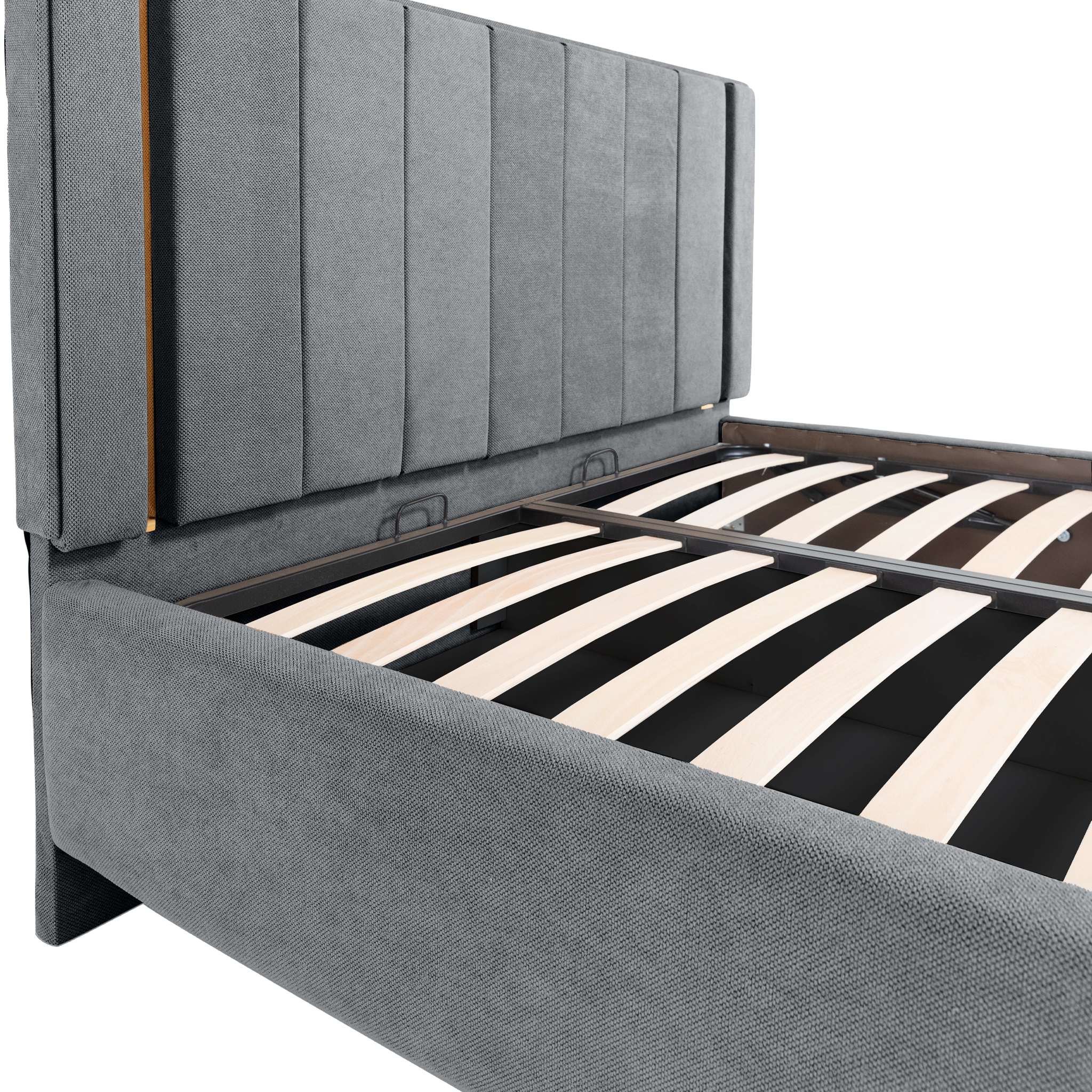 Pachet pat leon gri inchis cu saltea inclusa Melissa 180x200 cm [6]