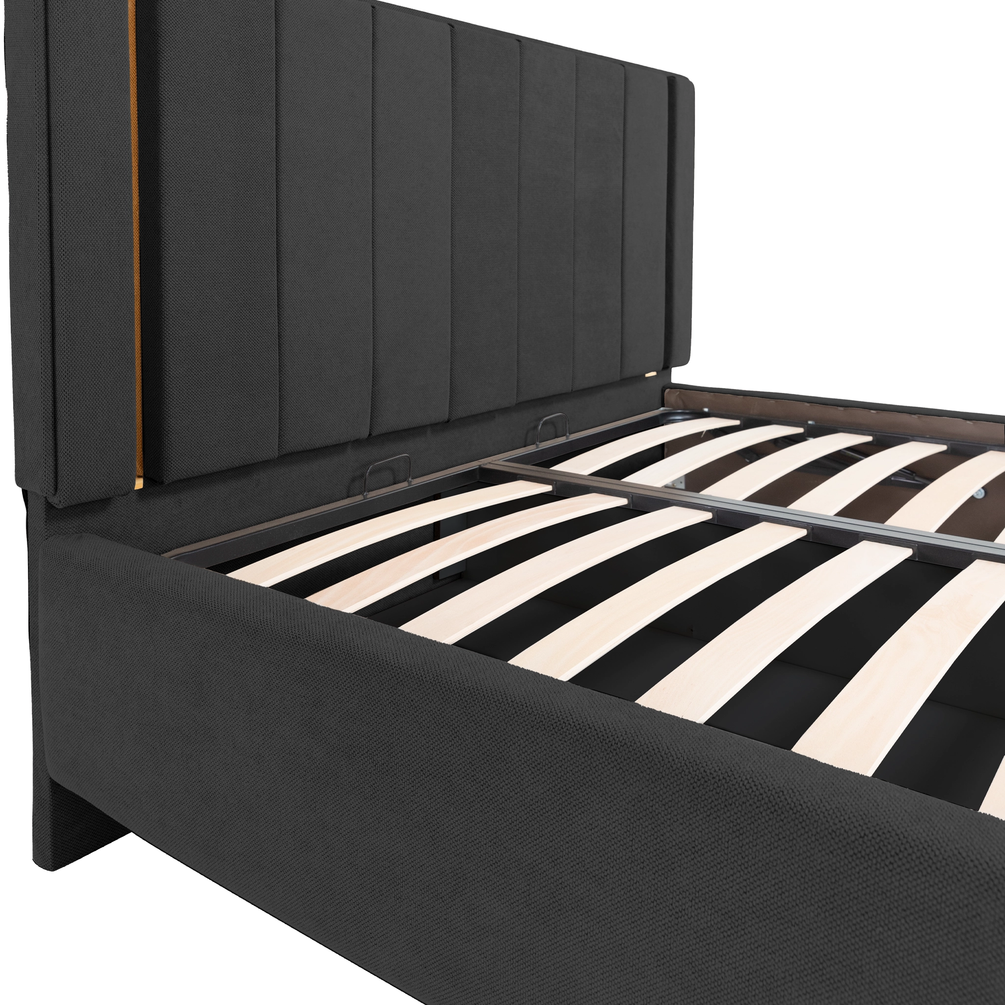 Pachet pat leon negru cu saltea inclusa Melissa 140x200 cm [6]