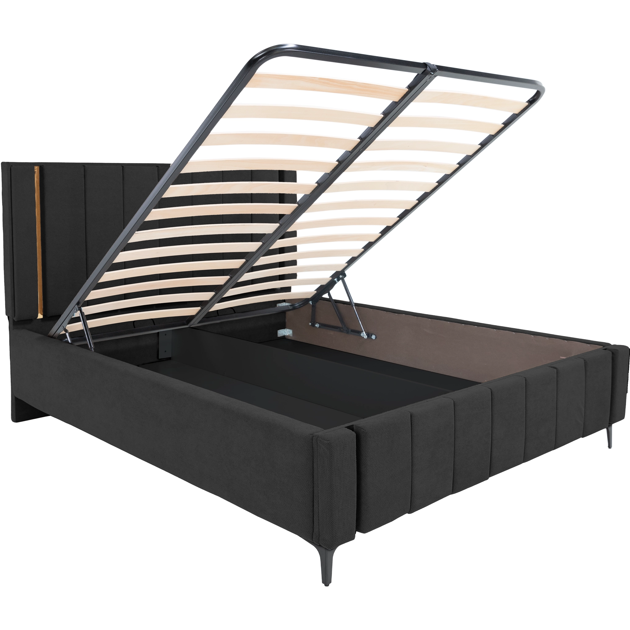 Pachet pat leon negru cu saltea inclusa Melissa 180x200 cm [4]
