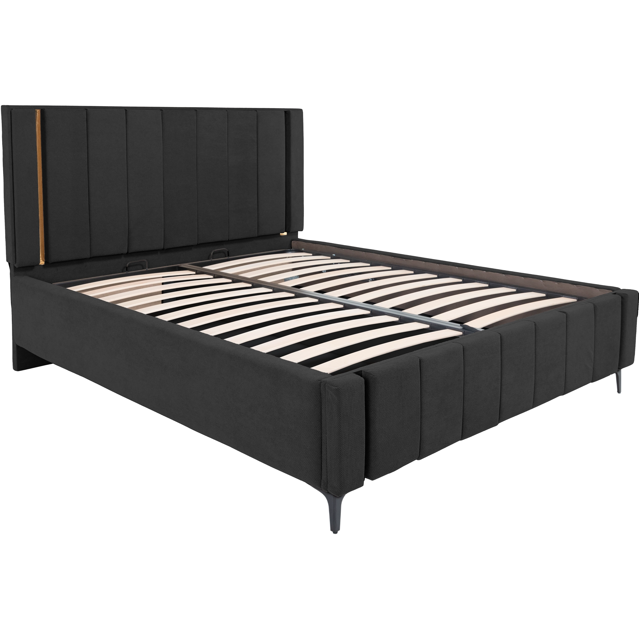 Pachet pat leon negru cu saltea inclusa Melissa 180x200 cm [5]