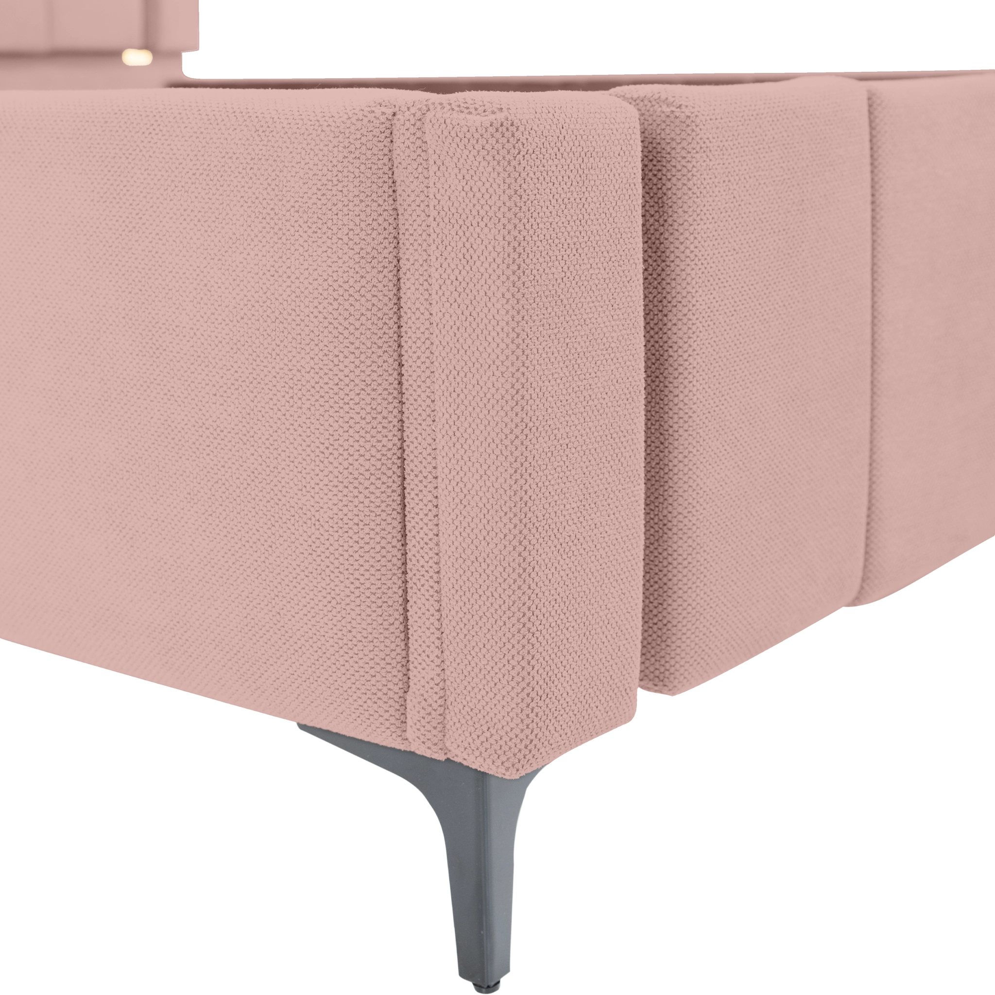 Pat tapitat LEON Roz 160x200 cu saltea inclusa Melissa [15]