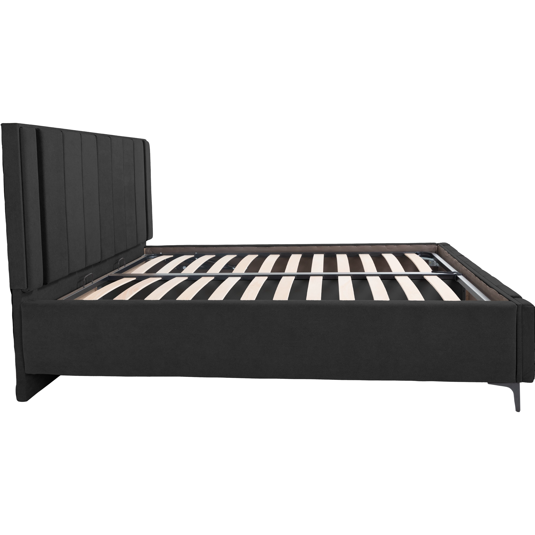 Pat tapitat LEON Negru 140x200 cm Melissa [13]
