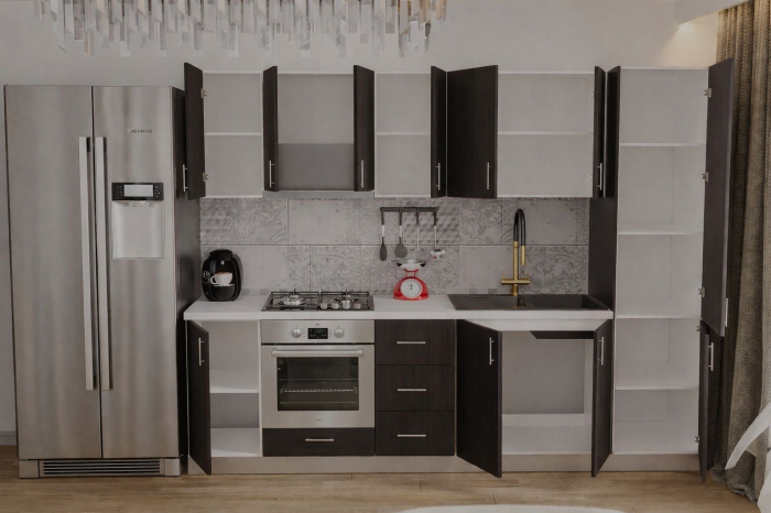 Bucatarie Klara cu soldat, 270 cm L, Wenge, Pal 18 mm [3]