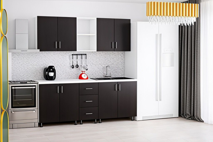 Bucatarie Mona, 200 cm L, Wenge, Pal 18 mm [3]