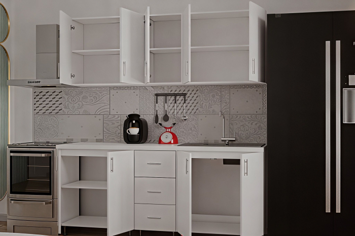 Bucatarie Ritta, 200 cm L, Alb, Pal 18 mm [2]