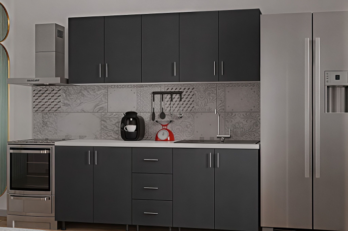 Bucatarie Ritta, 200 cm L, Antracit, Pal 18 mm [4]