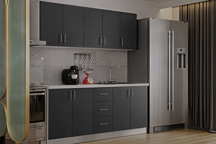 Bucatarie Ritta, 200 cm L, Antracit, Pal 18 mm [3]