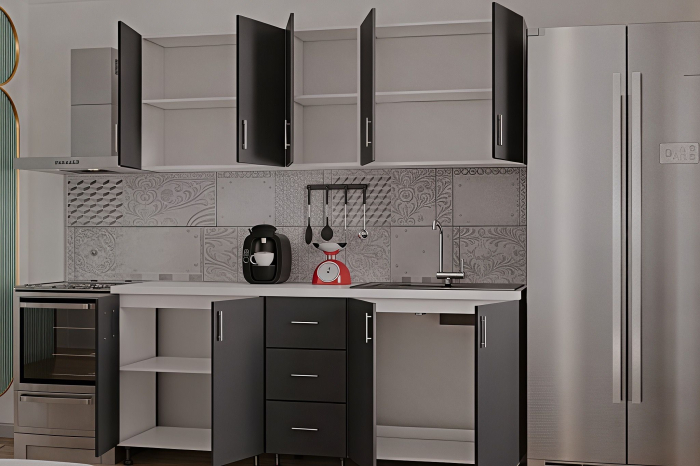 Bucatarie Ritta, 200 cm L, Antracit, Pal 18 mm [2]