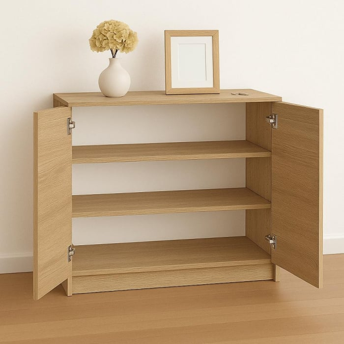 Comoda 2 usi, 100x85x40 cm, Stejar Sonoma, Pal 18 mm [2]