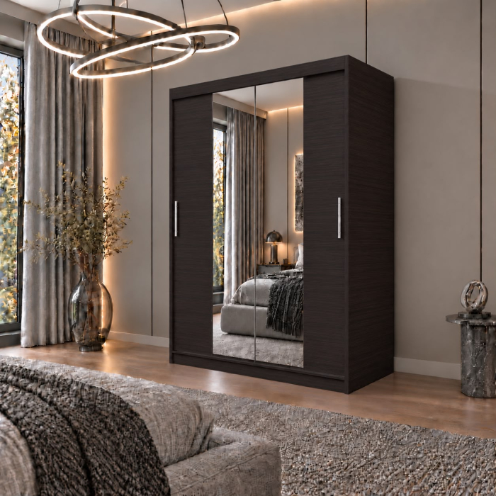 Dressing Alex, 120x60x200cm, cu oglinda, Wenge, Pal 18 mm [3]