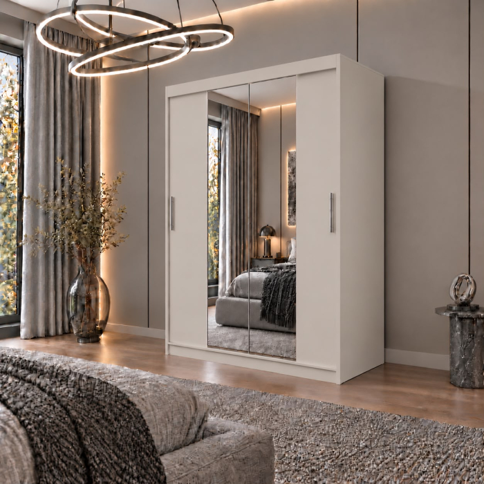 Dressing Alex, 120x60x200cm, cu oglinda, Sonoma, Pal 18 mm [2]