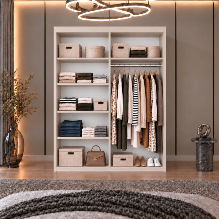 Dressing Alex, 120x60x200cm, cu oglinda, Sonoma, Pal 18 mm [4]