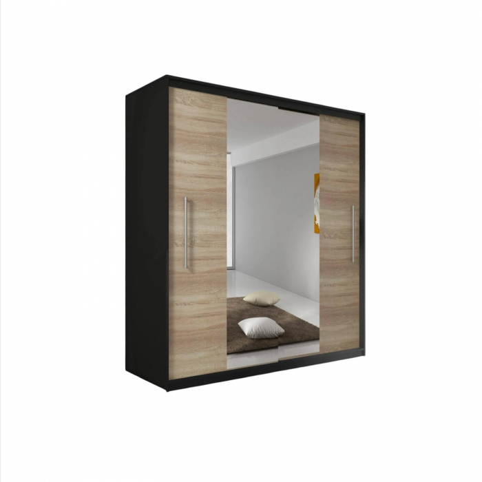 Dressing Alex, 120x60x200cm, cu oglinda, Wenge-Sonoma, Pal 18 mm [3]