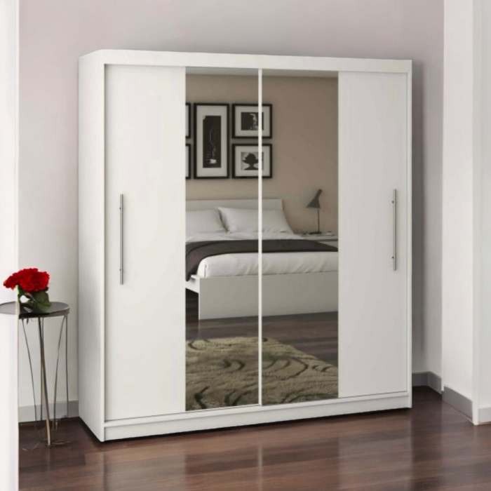 Dressing Alex, 140x60x200cm, cu oglinda, Alb, Pal 18 mm [1]