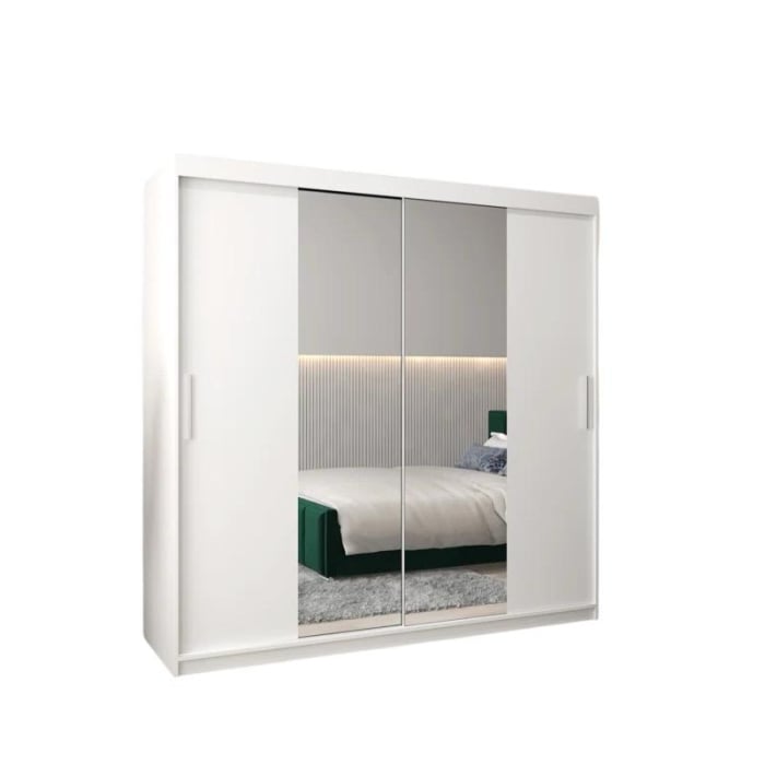 Dressing Alex, 140x60x200cm, cu oglinda, Alb, Pal 18 mm [2]