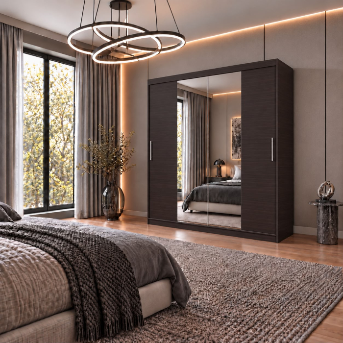 Dressing Alex, 140x60x200cm, cu oglinda, Wenge, Pal 18 mm [3]