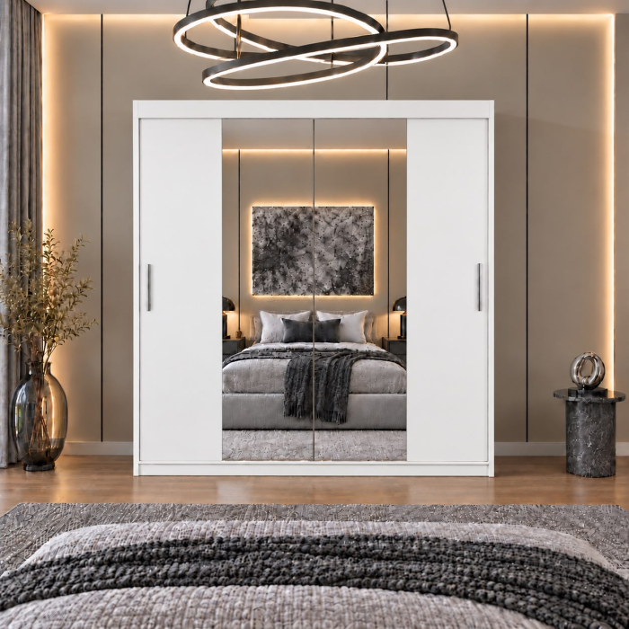 Dressing Alex, 160x60x200cm, cu oglinda, Alb, Pal 18 mm [5]