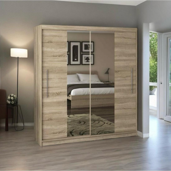 Dressing Alex, 120x60x200cm, cu oglinda, Sonoma, Pal 18 mm [1]