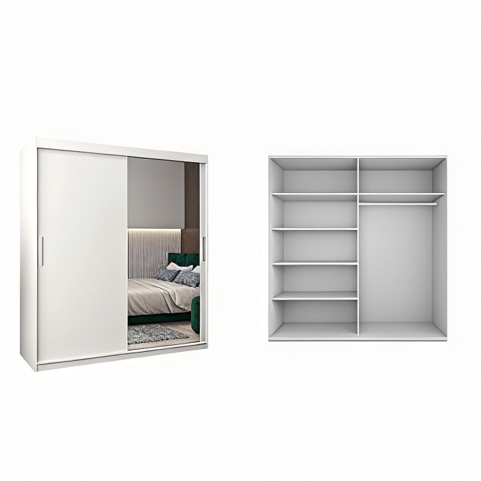 Dressing Ana, 160x60x200cm, cu oglinda, Alb, Pal 18 mm [2]