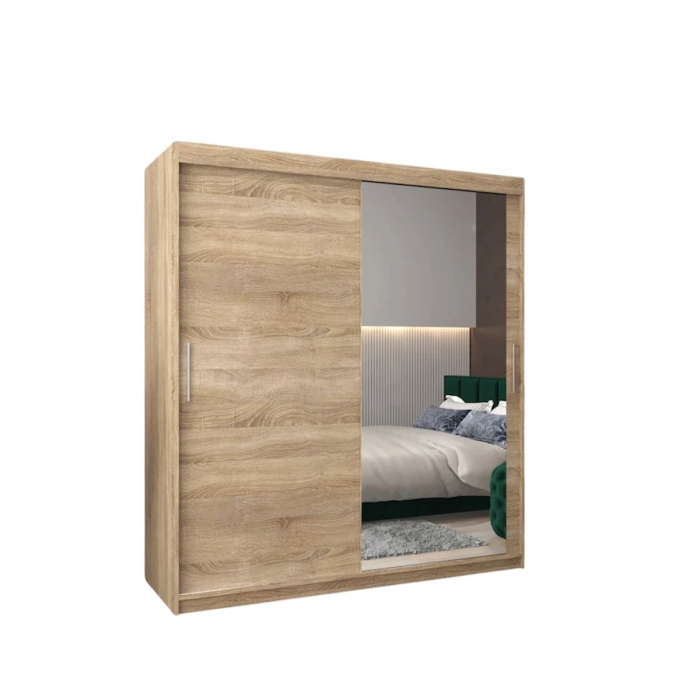 Dressing Ana, 160x60x200cm, cu oglinda, Stejar Sonoma, Pal 18 mm [4]