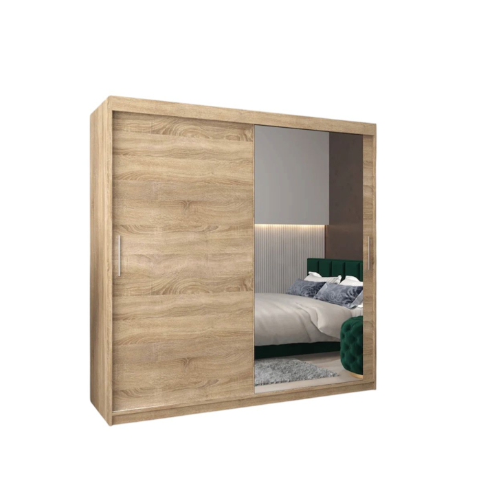 Dressing Ana, 180x60x200cm, cu oglinda, Stejar Sonoma, Pal 18 mm [4]
