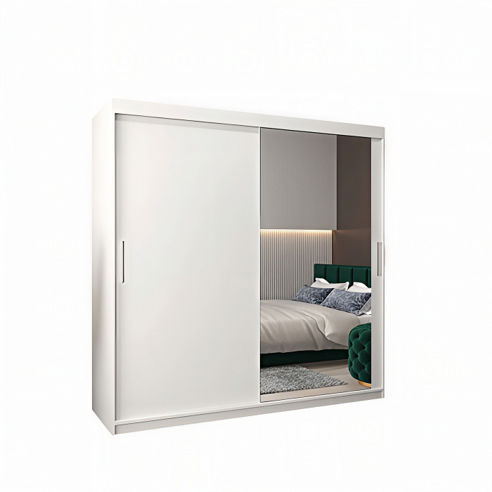 Dressing Ana, 180x60x200cm, cu oglinda, Alb, Pal 18 mm [4]