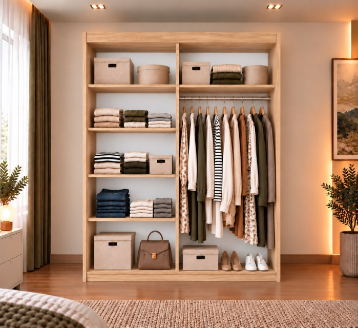 Dressing Cami, 120x60x200cm, cu oglinda, Sonoma, Pal 18 mm [6]