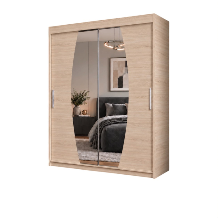 Dressing Cami, 120x60x200cm, cu oglinda, Sonoma, Pal 18 mm [3]