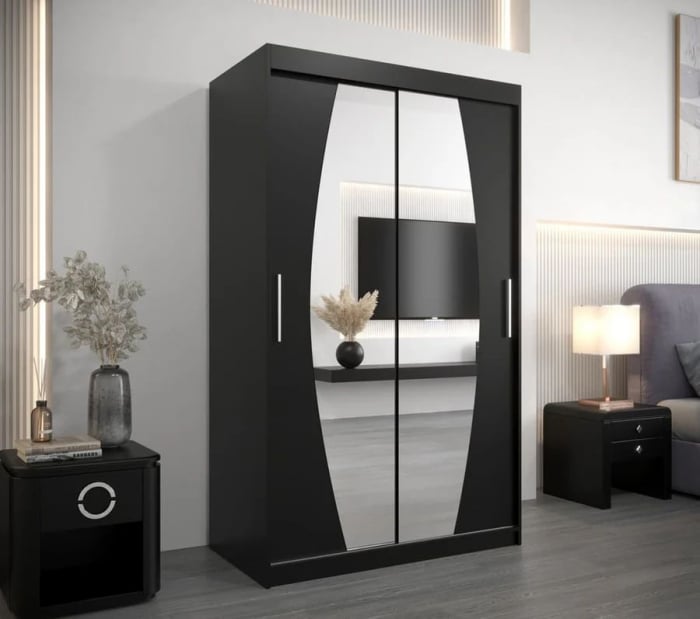 Dressing Cami, 120x60x200cm, cu oglinda, Wenge, Pal 18 mm [1]