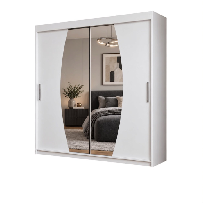 Dressing Cami, 140x60x200cm, cu oglinda, Alb, Pal 18 mm [6]