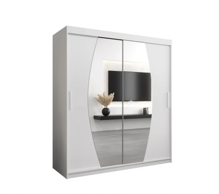 Dressing Cami, 160x60x200cm, cu oglinda, Alb, Pal 18 mm [2]