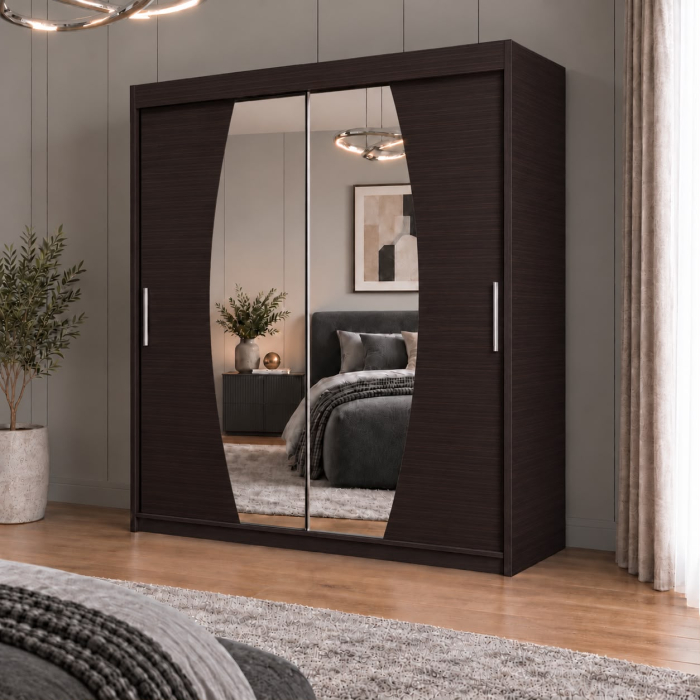 Dressing Cami, 160x60x200cm, cu oglinda, Wenge, Pal 18 mm [2]