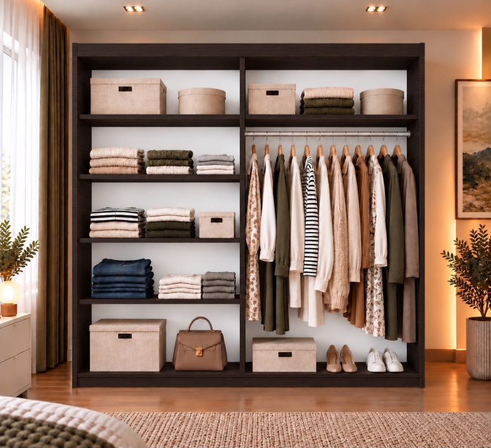 Dressing Cami, 180x60x200cm, cu oglinda, Wenge, Pal 18 mm [4]