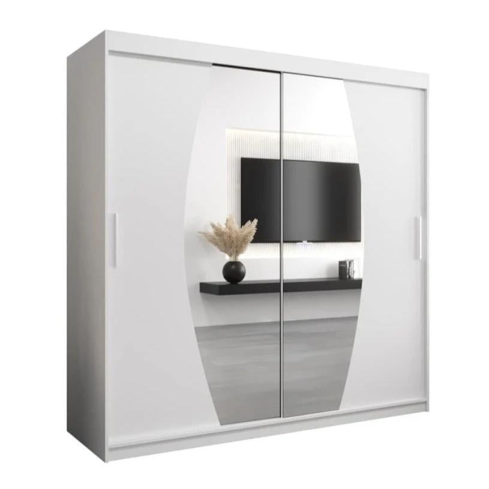 Dressing Cami, 180x60x200cm, cu oglinda, Alb, Pal 18 mm [2]