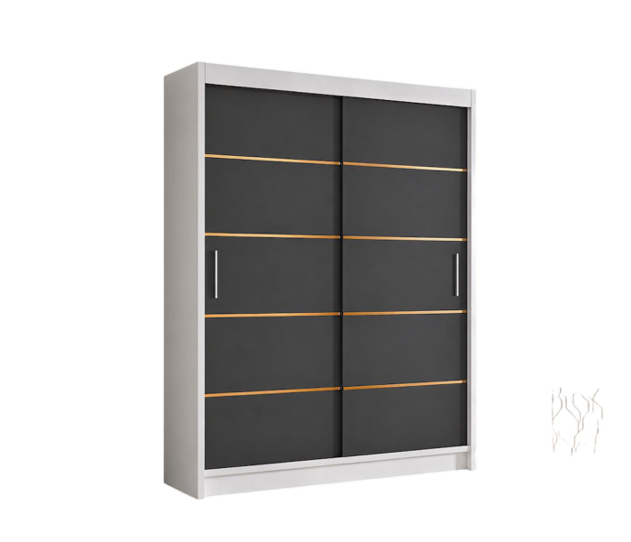 Dressing Mario, 120x60x200cm, Auriu, Alb/Antracit, Pal 18 mm [4]