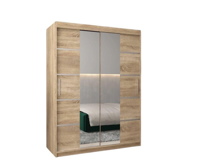 Dressing Marissa, 120x60x200cm, cu oglinda, Stejar Sonoma, Pal 18 mm [4]