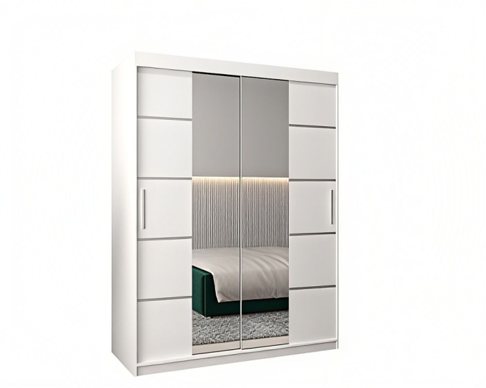 Dressing Marissa, 120x60x200cm, cu oglinda, Alb, Pal 18 mm [2]