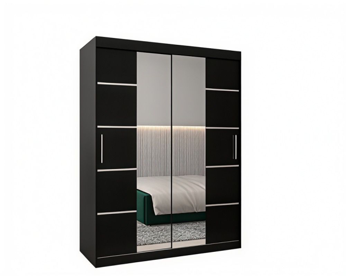 Dressing Marissa, 120x60x200cm, cu oglinda, Wenge, Pal 18 mm [4]