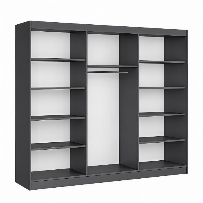Dressing Marissa, 250x60x200cm, Argintiu, Antracit, Pal 18 mm [4]