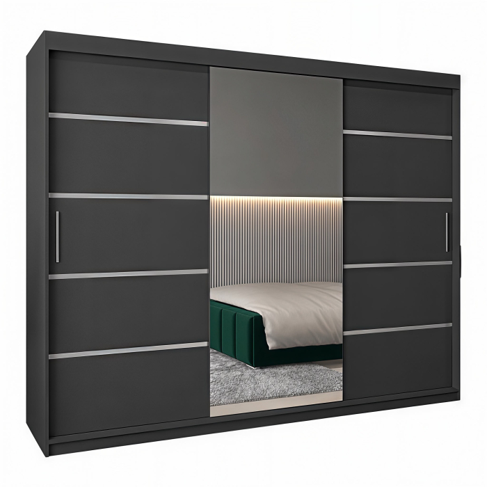 Dressing Marissa, 250x60x200cm, Argintiu, Antracit, Pal 18 mm [3]