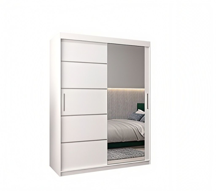 Dressing Sebastian, 140x60x200cm, cu oglinda, Alb, Pal 18 mm [4]