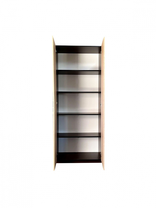 Dulap 2 usi, 197x80x40 cm, 4 polite, Wenge+Stejar Sonoma, Pal 18 mm [8]