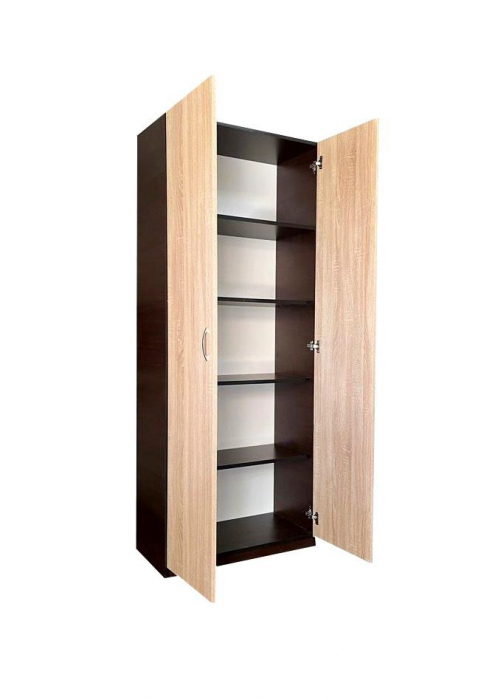 Dulap 2 usi, 197x80x40 cm, 4 polite, Wenge+Stejar Sonoma, Pal 18 mm [6]