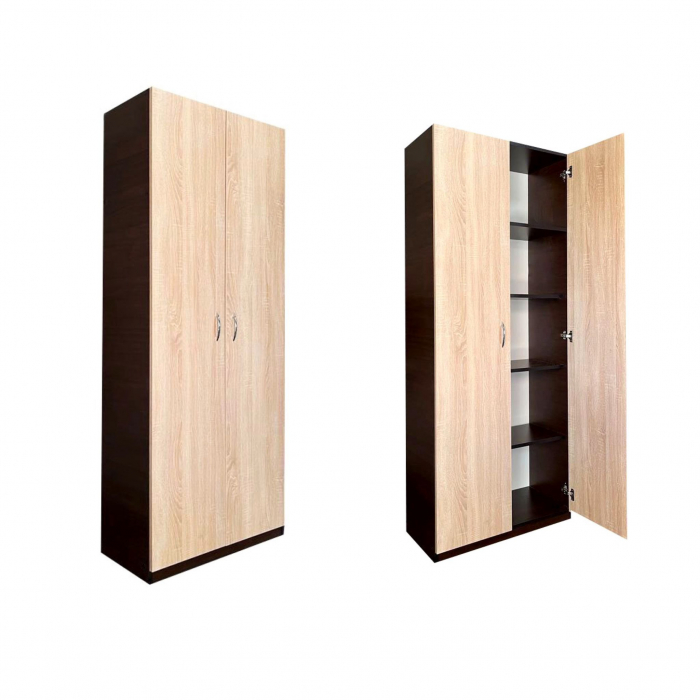 Dulap 2 usi, 197x80x40 cm, 4 polite, Wenge+Stejar Sonoma, Pal 18 mm [5]