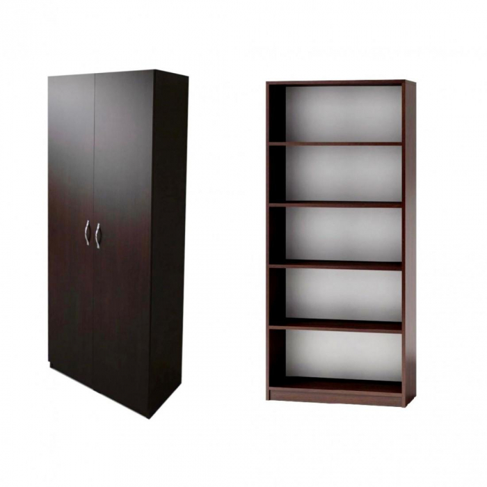 Dulap 2 usi, 197x80x40 cm, 4 polite, Wenge, Pal 18 mm [3]